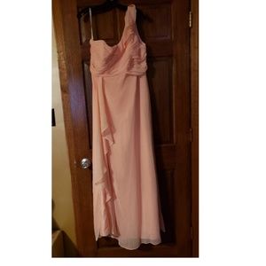 Davids Bridal One Shoulder Chiffon Dress